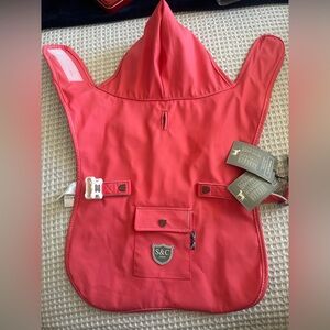 Sydney & Co Coral Pink Dog Rain Jacket Size Small
